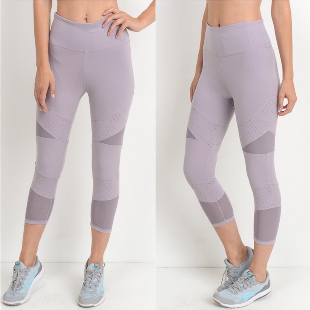 Mono B Capri Mesh Leggings - Lavendar - S